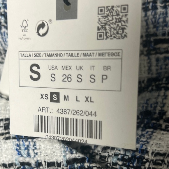 Zara Textured Plaid Crop Top NWT - Picture 8 of 14